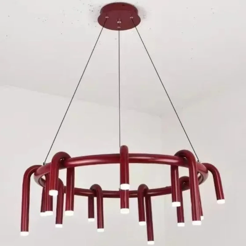 Minimalist Stylish Chandelier Arch U-shaped LED Pendant Lights Art Creative for Living Dining Room Hanging Lamps Home Decoration