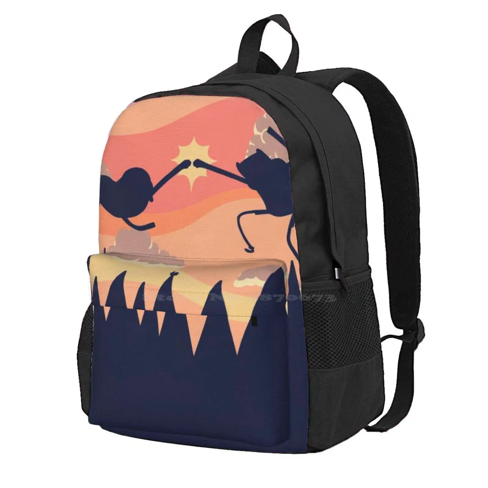 Epic Fist Bump! (Adventure Time) Hot Sale Schoolbag Backpack Fashion Bags Adventure Time Fan Art Finn And Jake Flame Princess