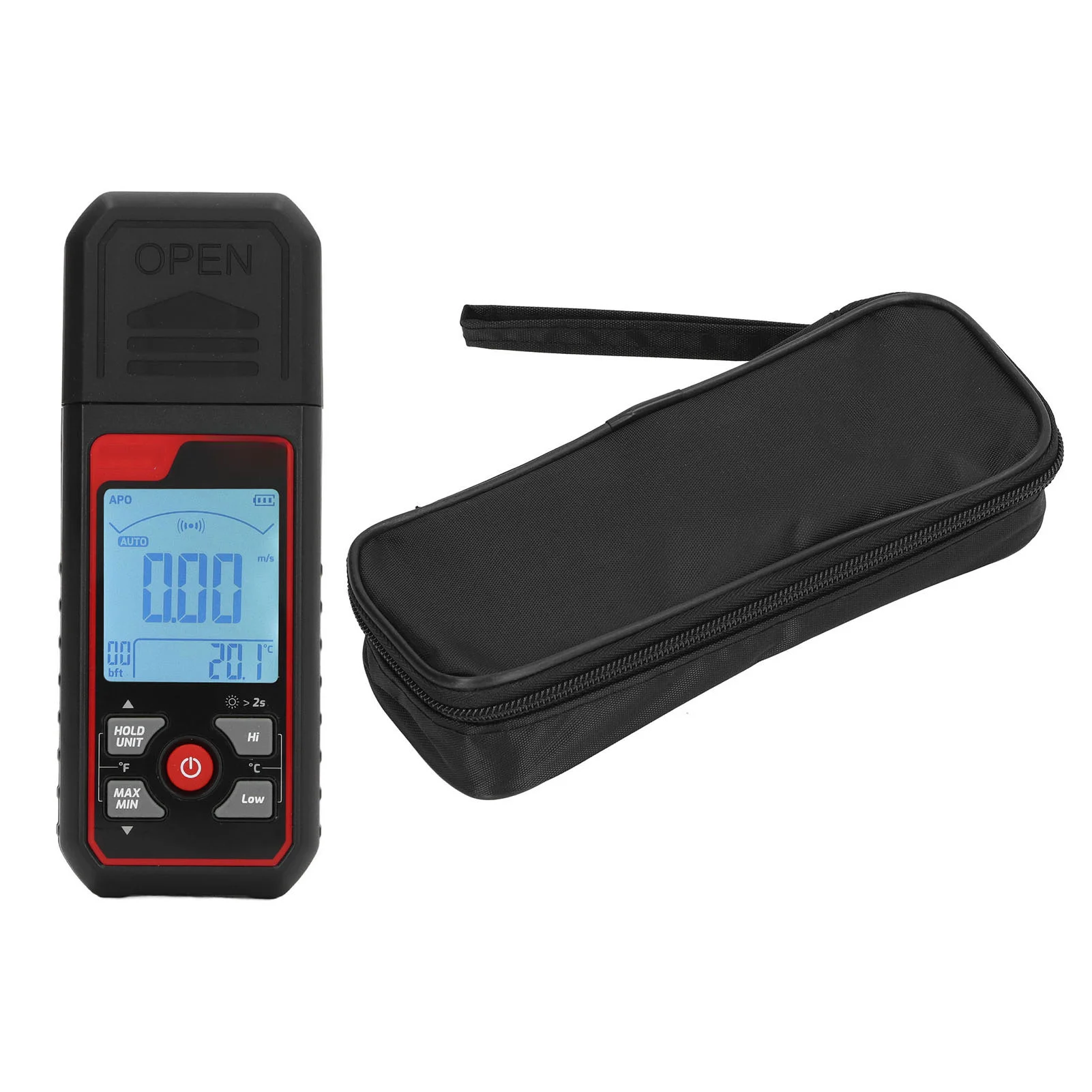 TA641B Digital Handheld Anemometer 0.06-30m/s Air Flow Meter With Temperature Humidity Sensor Wind Tester Tool