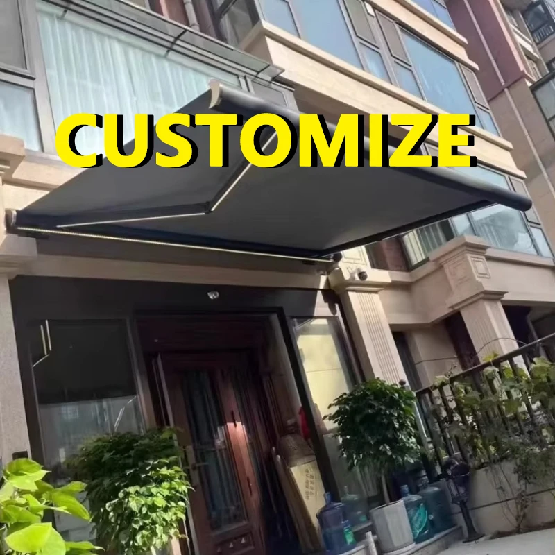 

Any Size Custom Remote Control Retractable Awning UV Resistant Waterproof Fabric Anti Fade Durable Outdoor Patio Balcony Sunshad