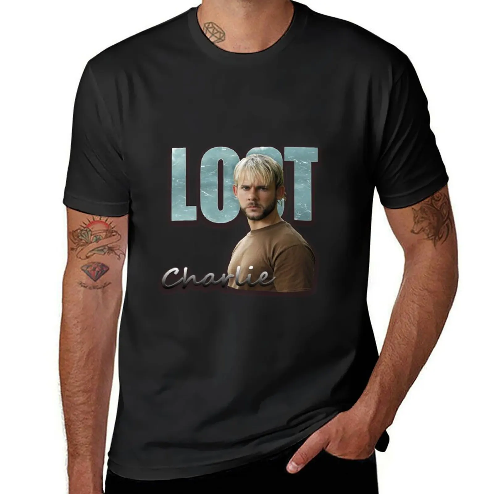 Lost - tv series movie main character - Charlie T-Shirt vintage clothes summer top blanks men t shirt