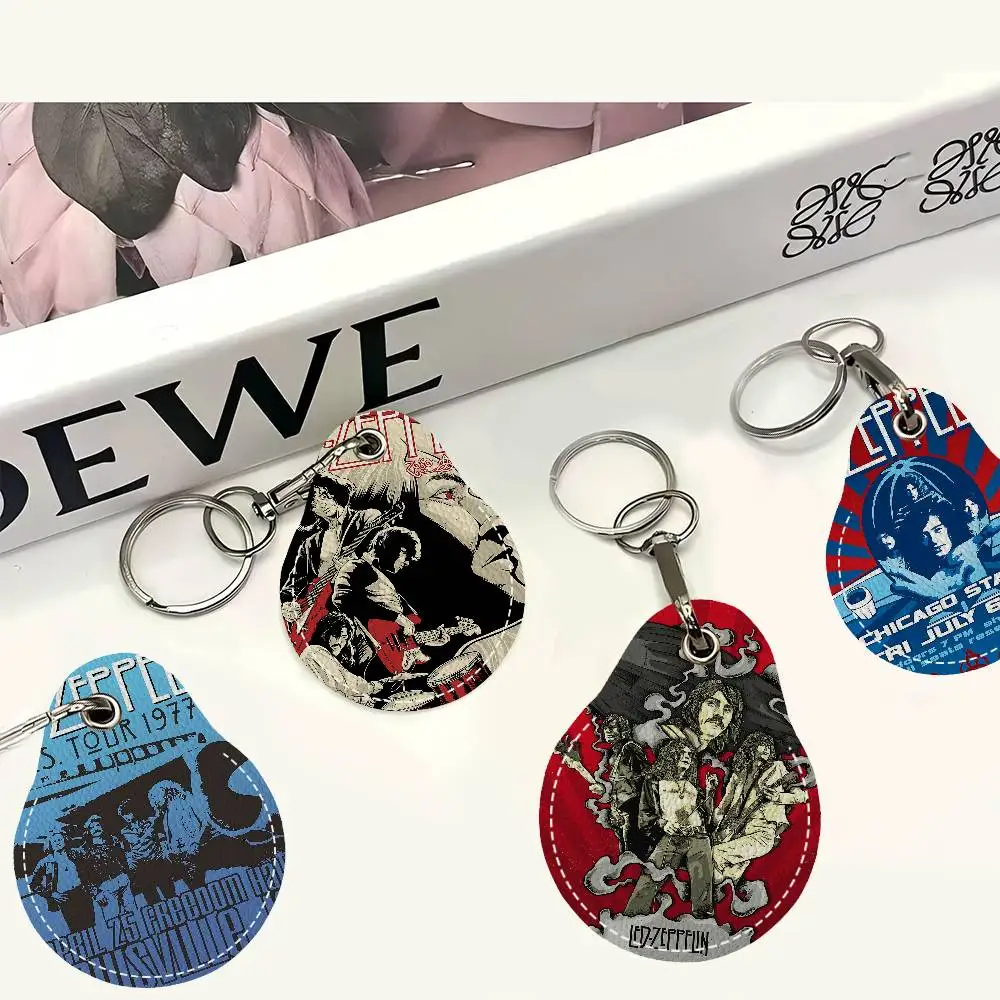 حامل بطاقة الوصول الجلدي L-Led Z-Zeppelin، سلسلة مفاتيح قطرة الماء، غطاء حماية لبطاقة الحافلة #3