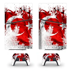 Turkey National Flat PS5 Slim Disc Skin Sticker Decal Cover for Console and 2 Controllers New PS5 Slim Disk Skin Sticker Vinyl