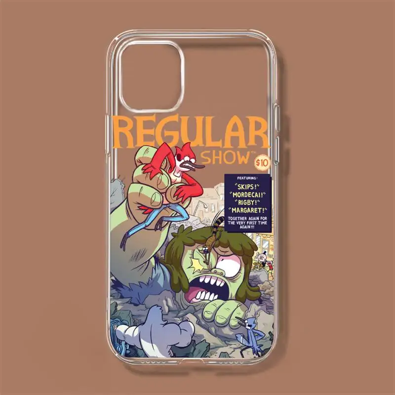 R-Regular Show Cartoon Phone Case For iPhone 11 12 Mini 13 14 Pro XS Max X 8 7 6s Plus 5 SE XR Transparent Shell