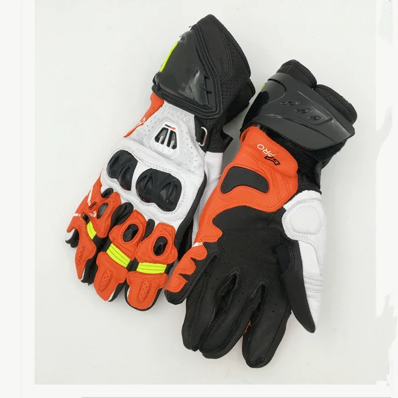 

New 4 Color Leather GP PRO R2 Motorcycle Leather Gloves Motocross Long Gloves