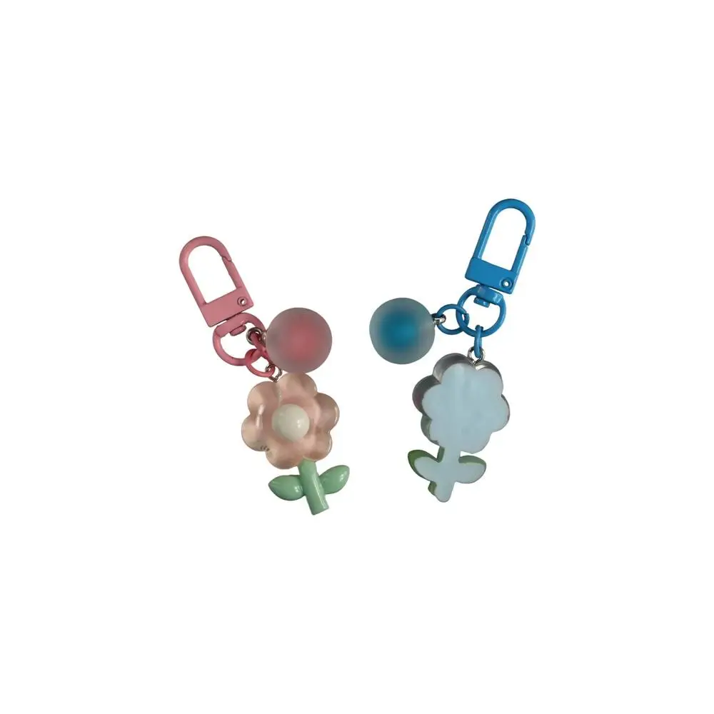 Transparent Acrylic Flower Key Chain Backpack Charms Acrylic DIY Chain Pendant Key Ring Ornaments Korean Style