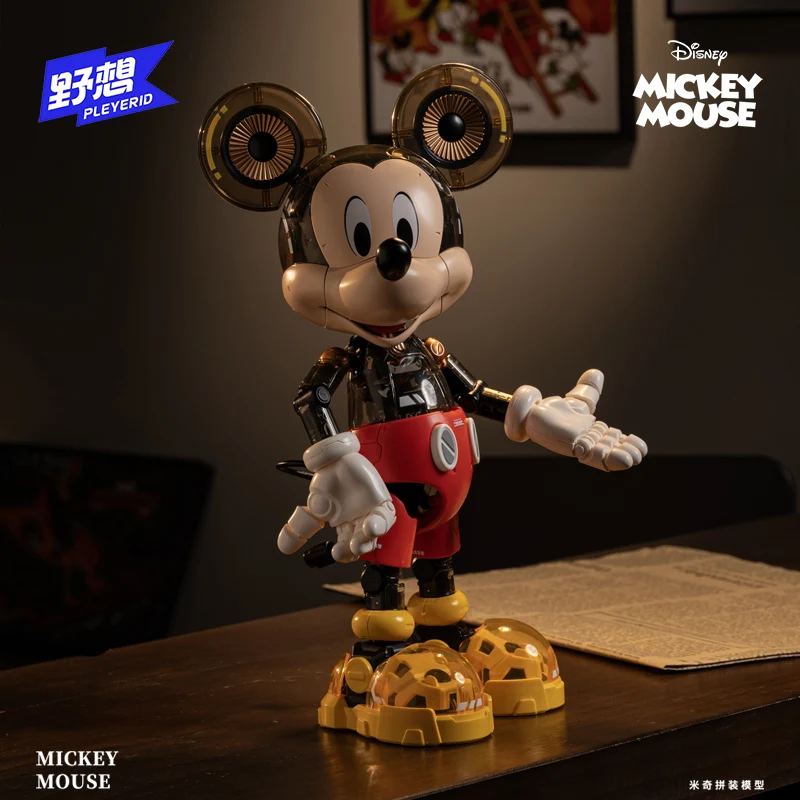 Figura de acción de modelo de ensamblaje de armadura Cyber Mickey de Disney, decoración de escritorio de moda, adorno de juego de Anime de dibujos animados, regalo de vacaciones