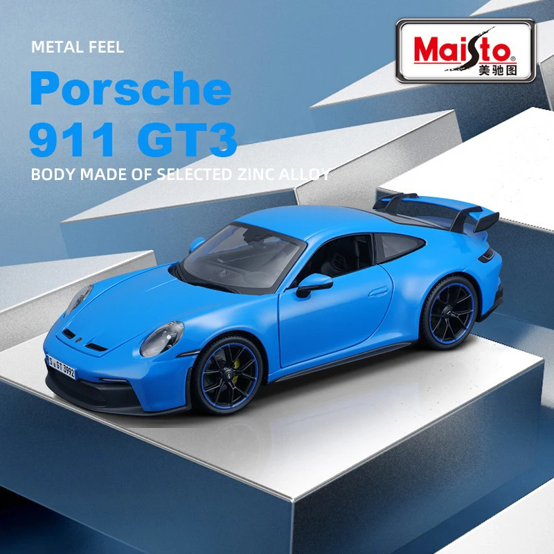 Maisto 1:18 2022 Porsche 911 GT3 Racing Alloy Luxury Sports Car Model Diecast Metal Vehicles Car Model Simulation Toy  Gift