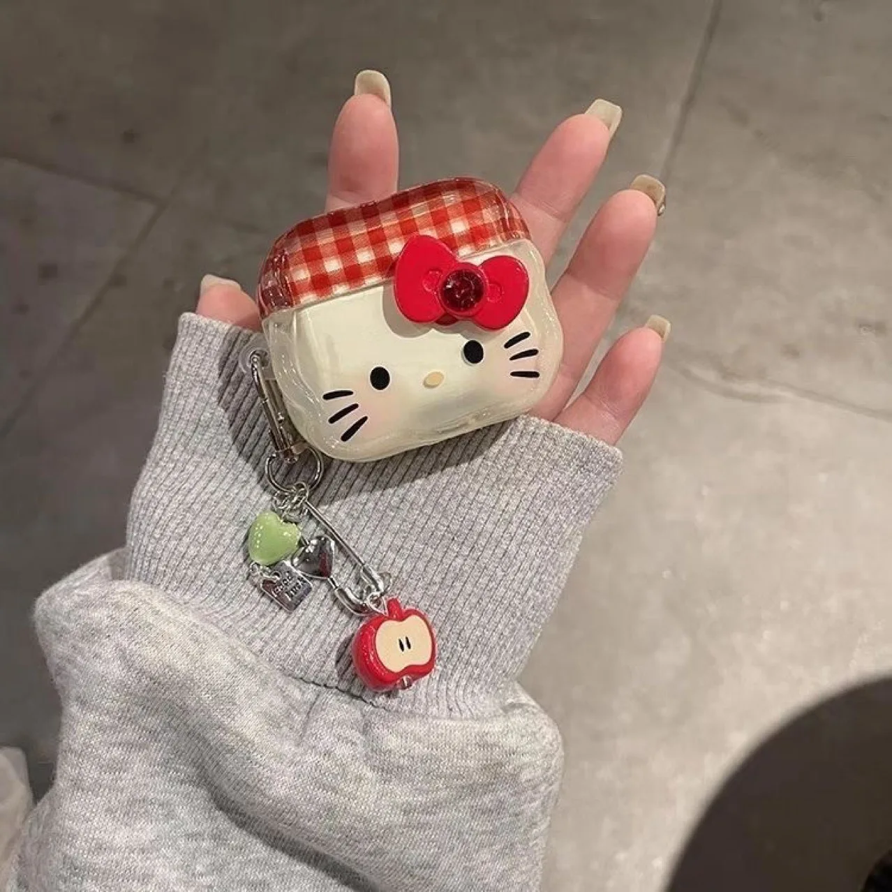 Custodia per auricolari Hello Kitty Cartoon per Apple Airpods 4 3 Pro 2 1 Custodia protettiva per auricolare Bluetooth senza fili con portachiavi Apple