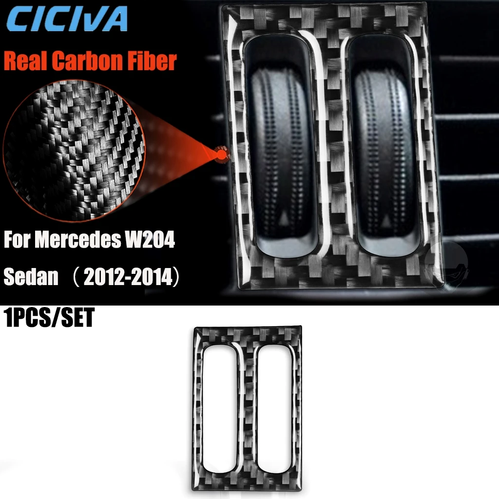 

Carbon Fiber Car Accessories Center Air Vent Modified Interior Trim Cover Soft Sticker For Mercedes-Benz W204 Sedan 2012-2014