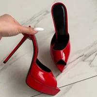 2026 Summer Women High Heeled Shoes for Woman's Pointed Toe Peep Toe Stiletto Platform Pumps Sexy Ladies Wedding Dance Shoes - Image 2