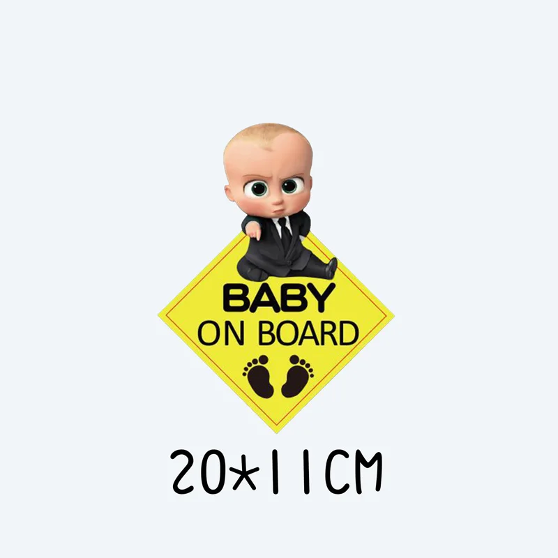 

Car Styling Warning Cool Boy Baby On Board Decorative Car Accessory Creative PVC Waterproof Sticker Bumper Body Vinyl Decal