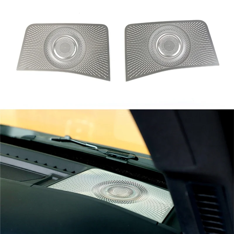 For Ford Bronco 2021-2023 Car Front A Pillar Audio Horn Speaker Cover Sticker Trim Accessories ,Stainless Steel 2PCS