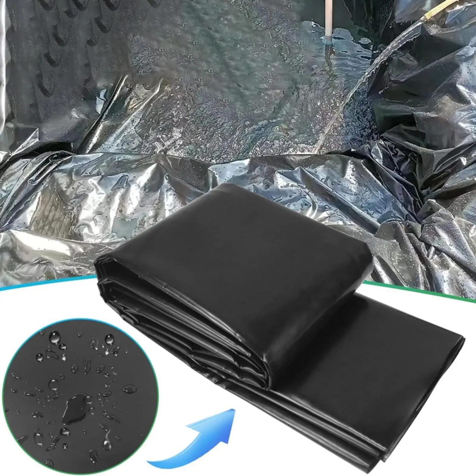 Pond Liner Folding Anti Seepage Accessories High Performance Convenient Koi Ponds for Fountain Outdoor Ponds Water Garden