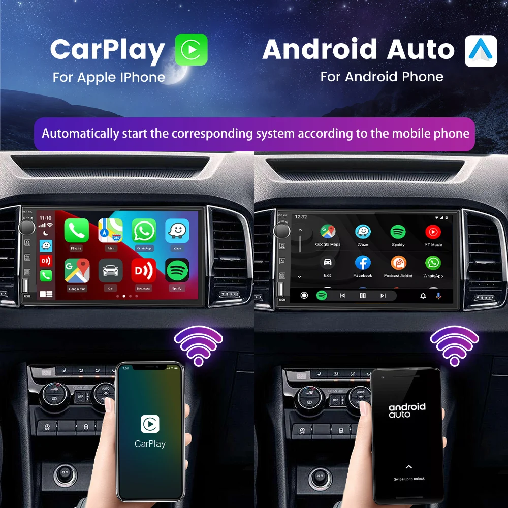 CarlinKit CarPlay Android Auto Wireless Dongle USB Auto Connect Screen Mirroring for Modified Android Radio Multimedia BLE Wifi