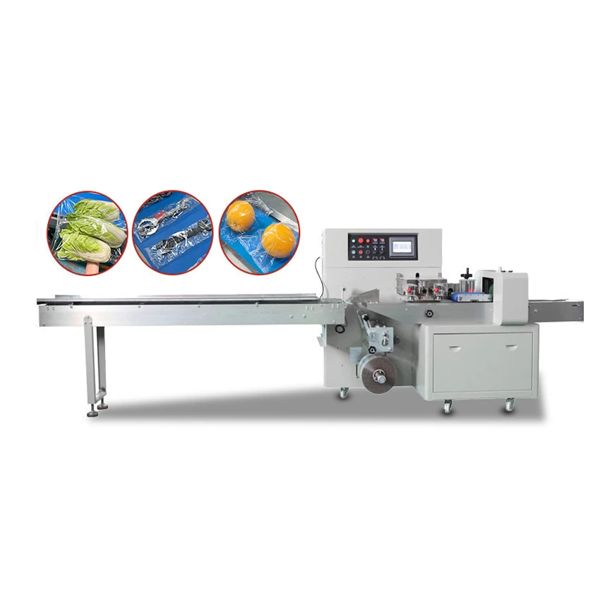 High Configuration Touch Screen Operation Auto Inspection Horizontal Flow Wrapping Machine for Moon Cake Bakery Products