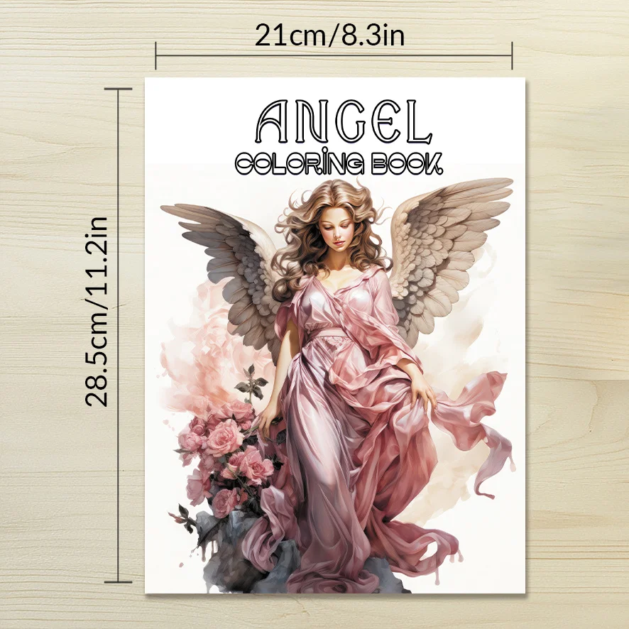 ぬりえブック - 8.3 x 11.2インチ 32ページ 天使のぬりえブック - 癒し、新学期ギフト、家族や友人へのギフト