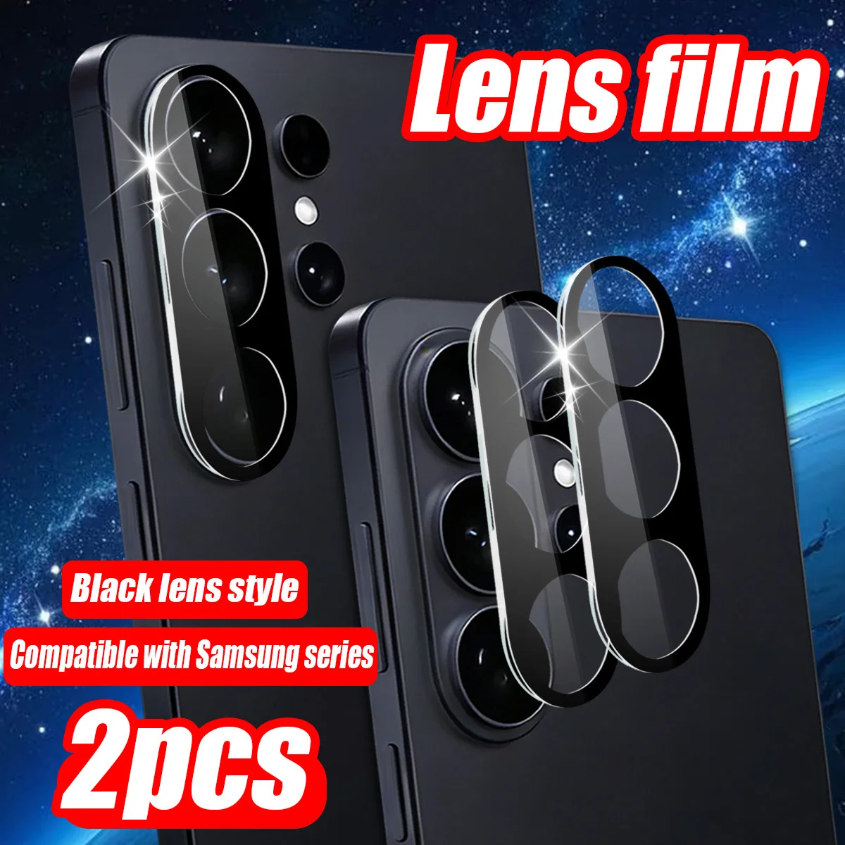 Black Lens Tempered Glass Film Full Cover Back Cap for Samsung Galaxy S26 S25 S24 S23 Plus Ultra Anti-scratch Camera Protector