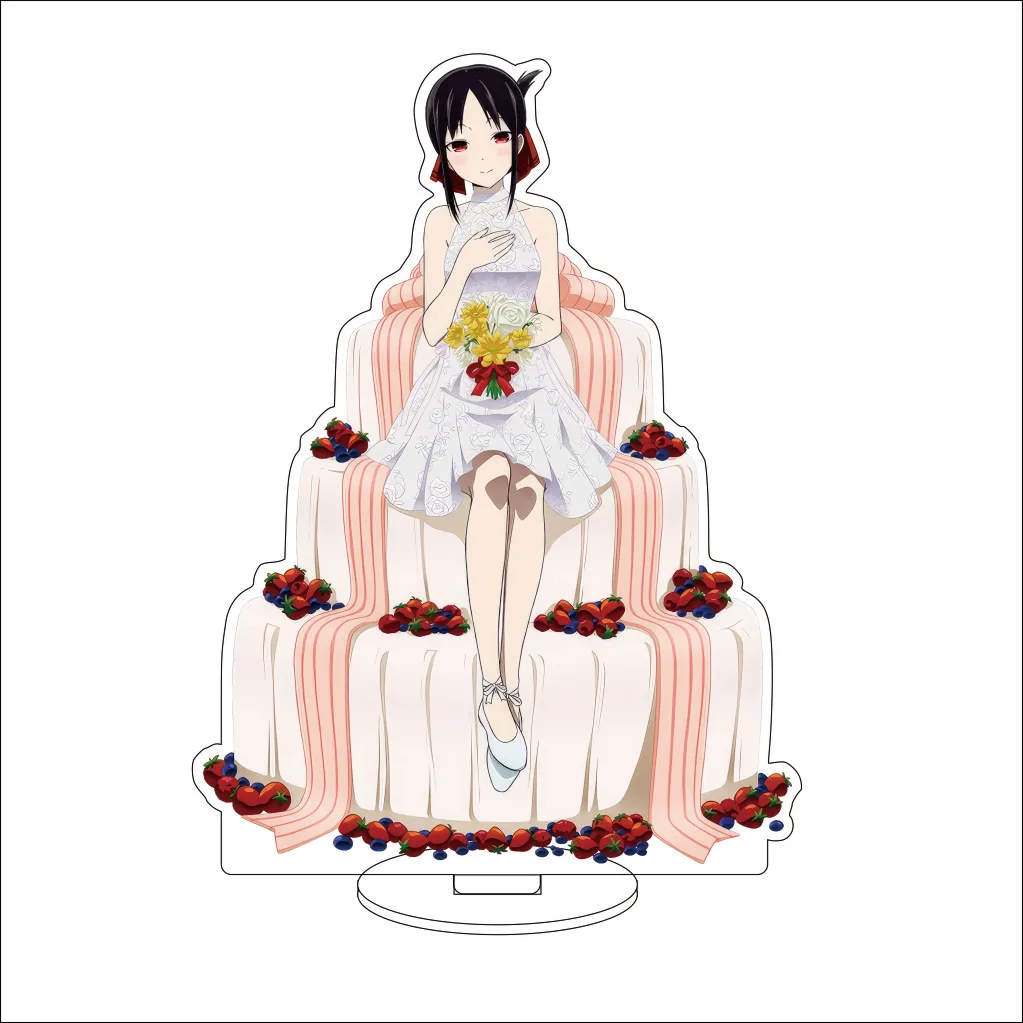 16CM Anime Kaguya-sama: Love Is War Cos Ornaments Fujiwara Chika Shirogane Miyuki Shinomiya Kaguya Figure Stand Halloween Gifts