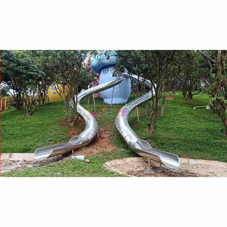 Large Outdoor Stainless Steel Water Slide, Garden School Playground Equipment, Durable Kids Play Structure, Educational Fun Toy