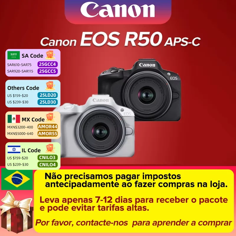 Canon EOS R50 APS-C Professional Mirrorless Digital Camera High-Speed Continuous Shooting 4K Video High Image Quality Black Body