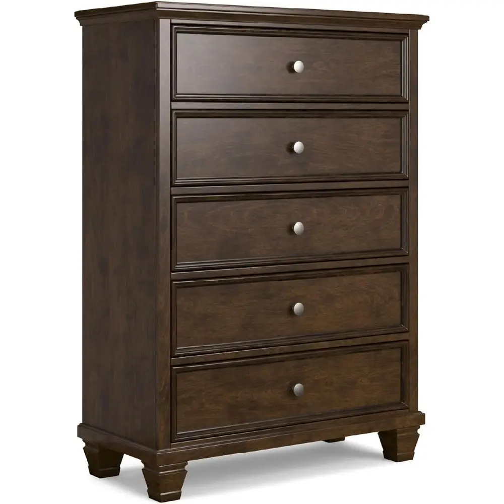 

Classic 5-Drawer Chest for Bedroom in Brown