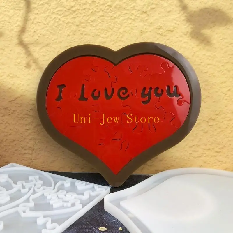40 جيجابايت ديكور القلب لغز صياغة قوالب حساسة الحب شكل قلب زخرفة الكريستال الايبوكسي الراتنج قالب للحرف اليدوية #3