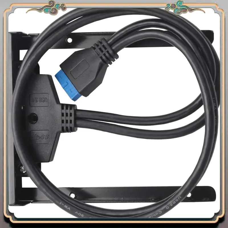 Durable 2X USB 3.0 Front Panel Hub 2 Port Expansion Bay 20 Pin To USB3.0 Bracket Cable For Computer PC