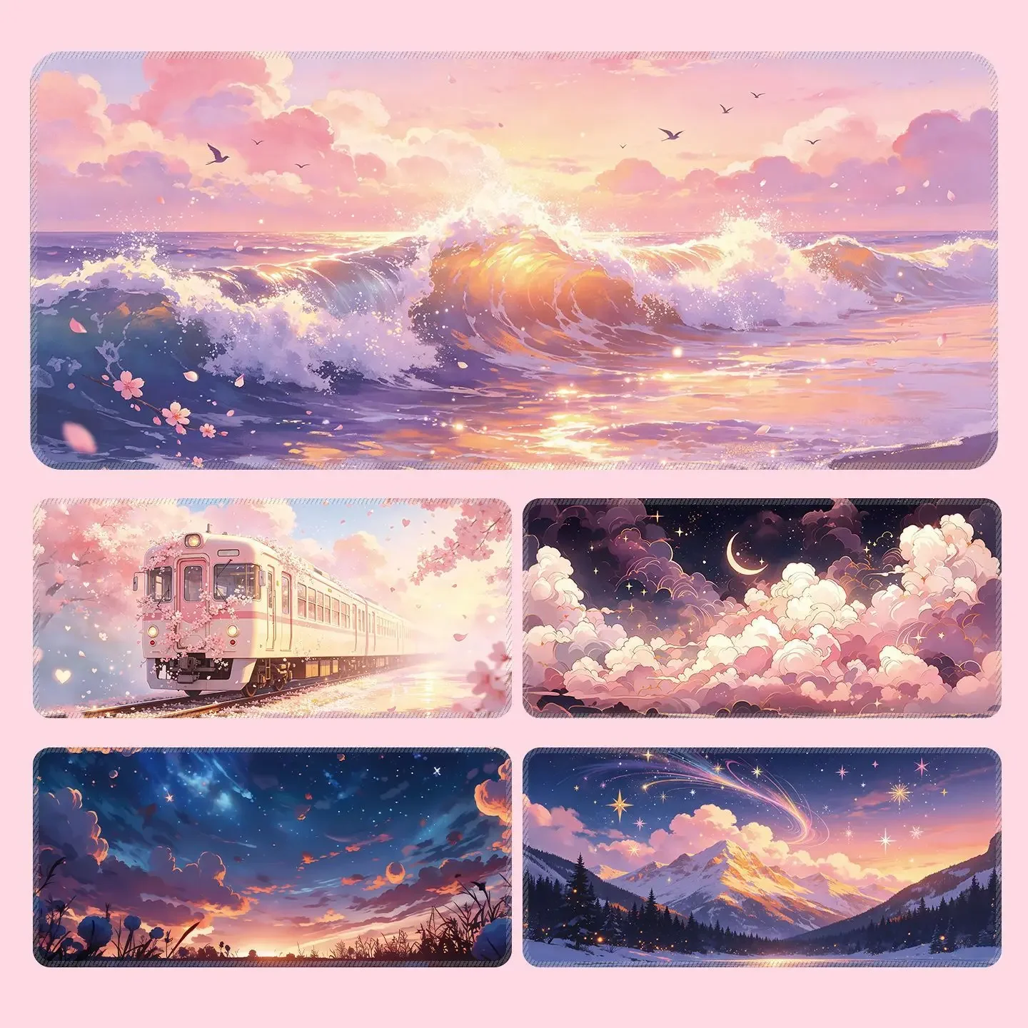 New Scenery Mouse Pad Large Anti-Slip Rubber Gaming MousePad Durable Thick Seam Edge Suitable for Office and Gaming Desk Mats