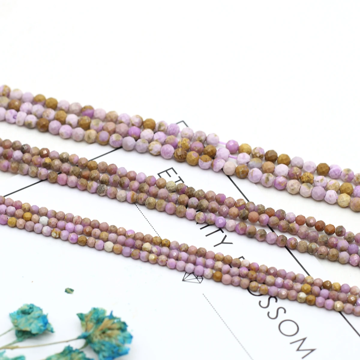 3mm Natural Gemstone Bead Small Loose Faceted Minerals Spacer Bead for Jewelry Making DIY Bracelet Necklace Accessory