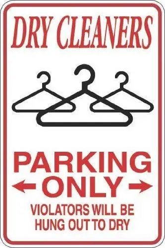 Vintage Metal Signs for Garage 12 x 8 Inches Dry Cleaners Parking Hung Out to Dry Only Look Metal Sign Home House Coffee Beer Dr