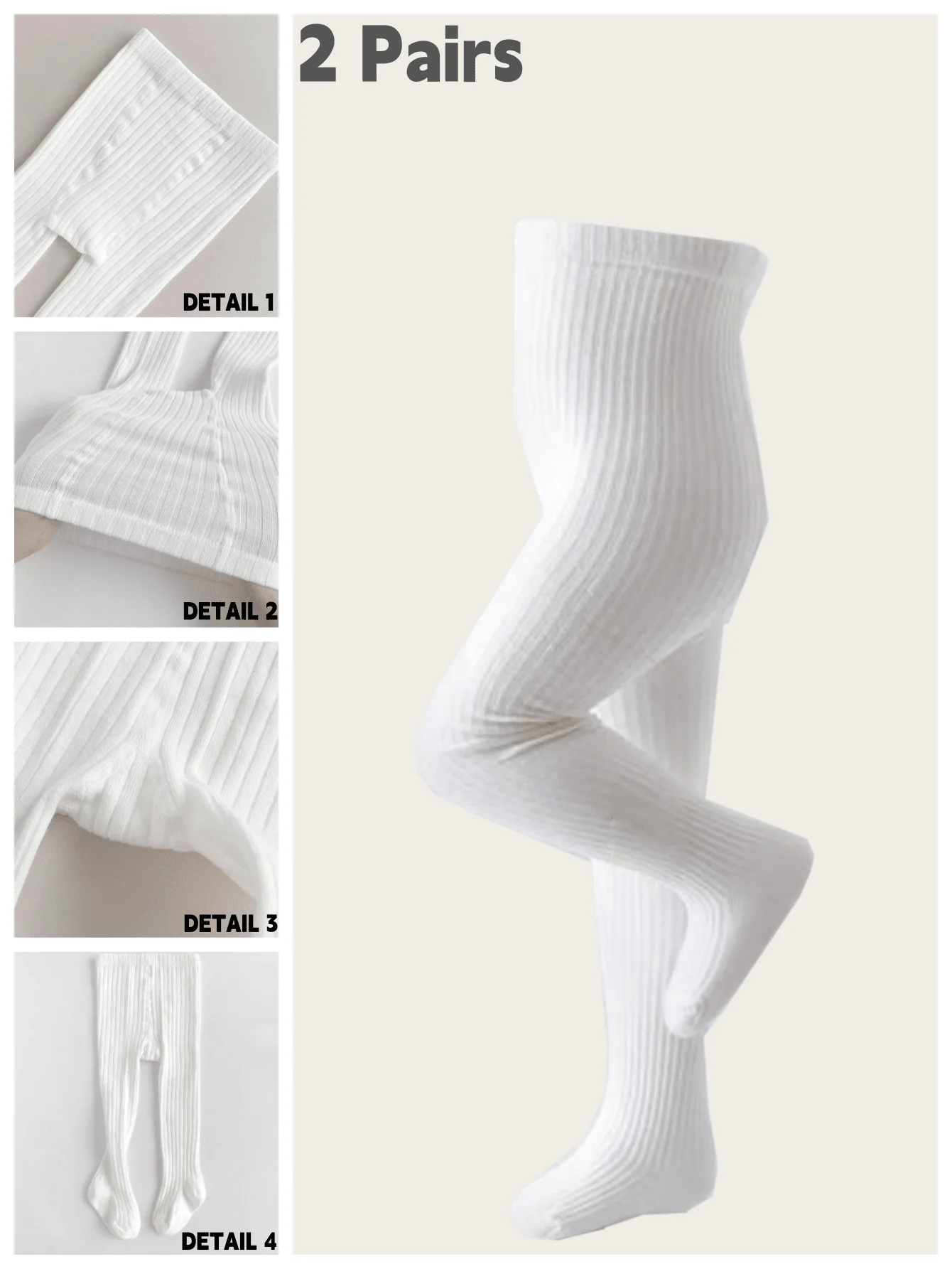 2pair Simple Pantyhose Four Seasons Leggings,Baby Tights For Girls, Casual Outdoor And Sports Wear, Suitable For All Seasons For
