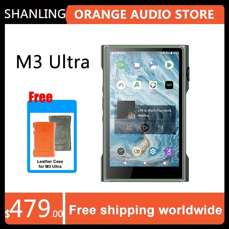 

SHANLING M3 Ultra Android 10 Bluetooth HiFi Portable Music Player Dual ES9219C DAC chips Snapdragon 665 3.5+4.4mm LDAC DSD256