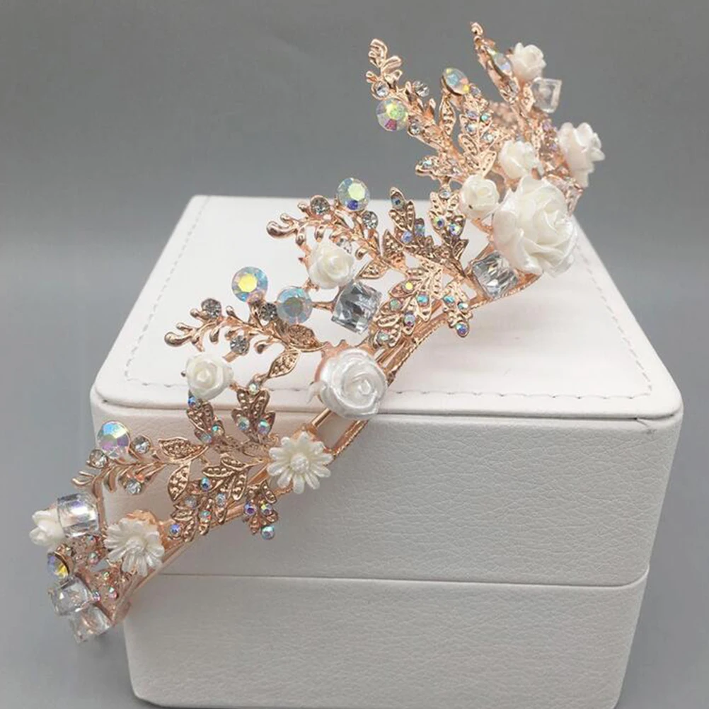 

Crown Headband Crystal Rhinestone Alloy Bridal Handmade Decor Elegant Luxury Wedding Party Cosplay Gift Hair Styling Tool