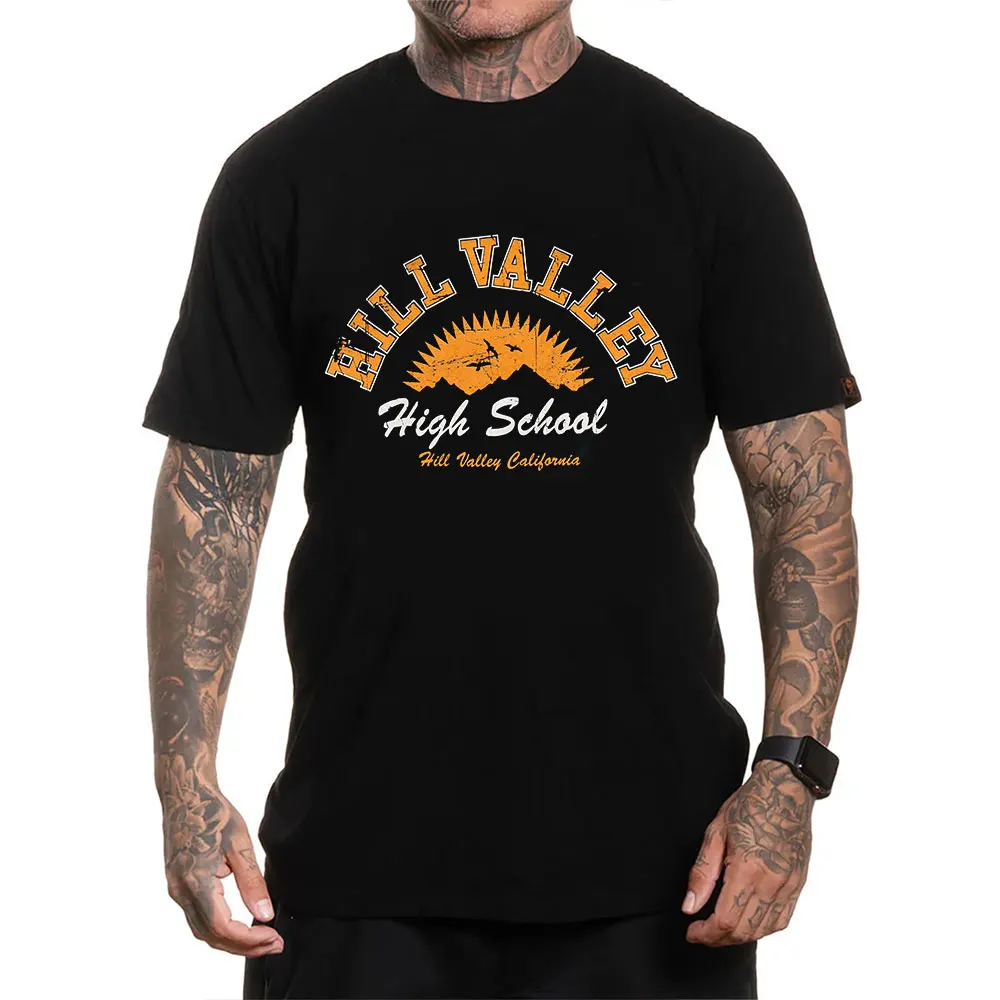 

Hill Valley High School 80s Vintage Sic-Fi Back to the Future Gitf t shirt Adult All szie Tee Time Travel Style Graphic clothes