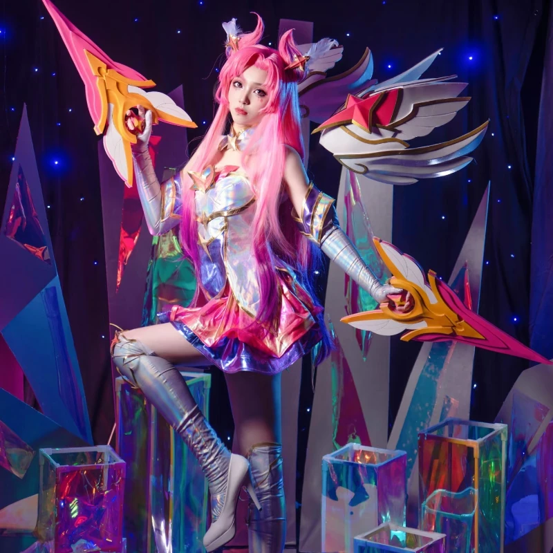 LOL ستار/ليج أوف ليجندز لعبة جارديان كايسا أزياء تنكرية للنساء فستان أغطية الرأس مجموعة ملابس حفلات كرنفال الهالوين البدلة