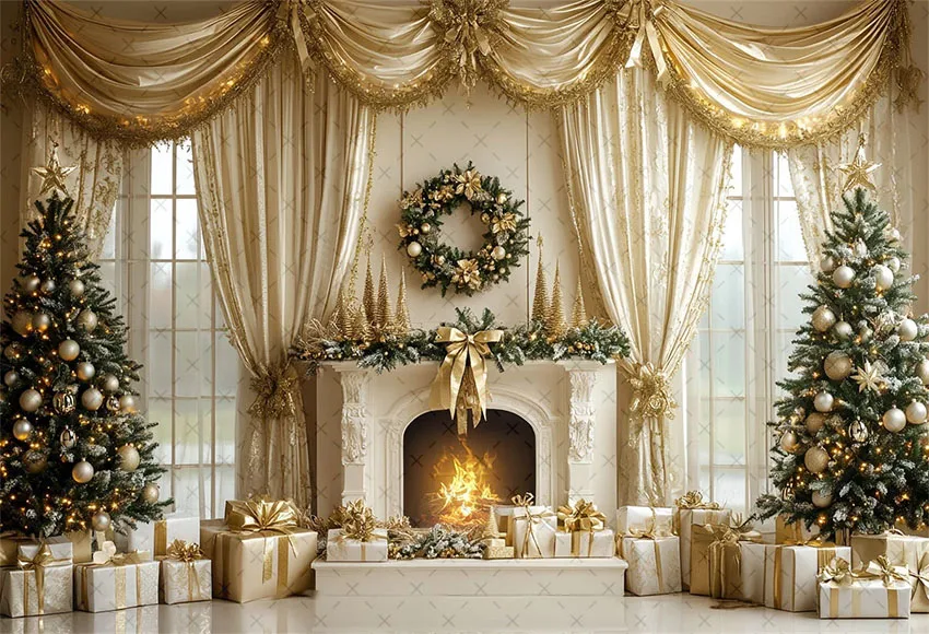 Фон для фотосъемки Mehofond, рождественский домашний камин, окно, подарок, рождественская елка, детский семейный портретный декор, фон для фотостудии