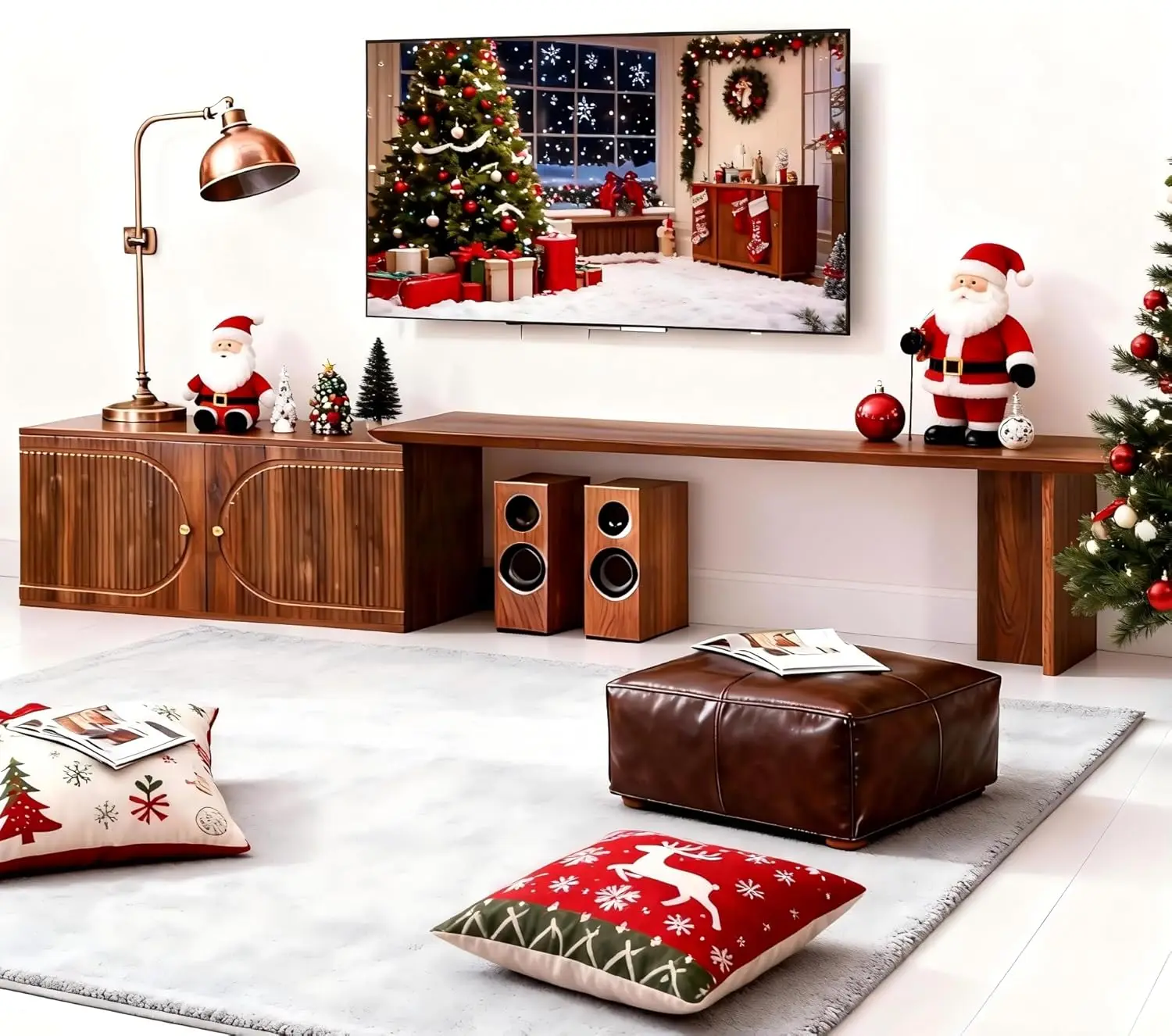 

Раскладная подставка для телевизора 80-110 дюймов, низкопрофильный современный медиацентр с дверцами для хранения, для гостиной, на заказ