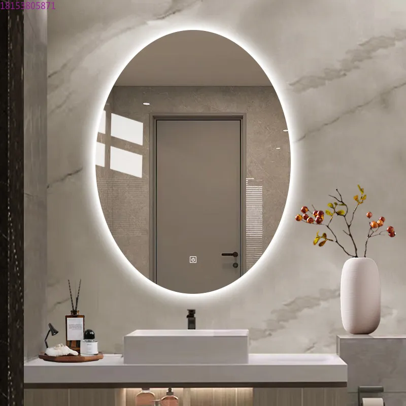 

Smart oval bathroom mirror with light led mirror Nordic bathroom mirror wall wall glow
