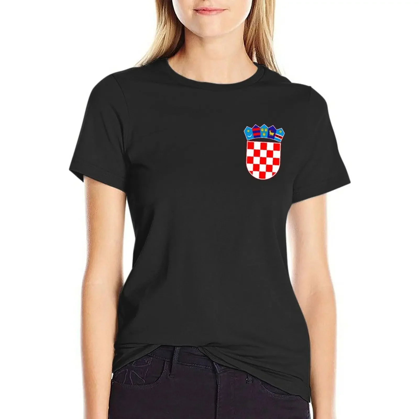 Croatia coat of arms T-shirt summer clothes kawaii clothes t-shirts for Women graphic tees funny