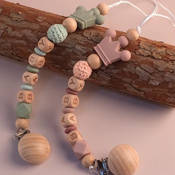 Baby Schnuller Clips Personalisierte Name Beißringe Spielzeug Schnuller Nippel Halter Clip Kette Babys Zubehör Neugeborene Geschenke Benutzerdefinierte 2023