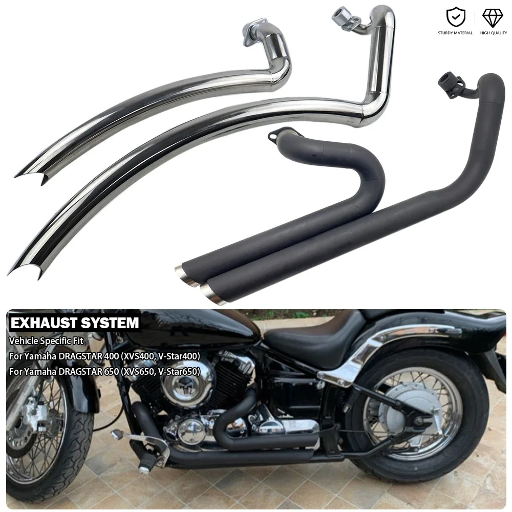 Motorcycle Full Exhaust System Muffler Pipe For Yamaha Drag Star v-star 650, XVS650, DS650, XVS400, 650A, DRAGSTAR 400