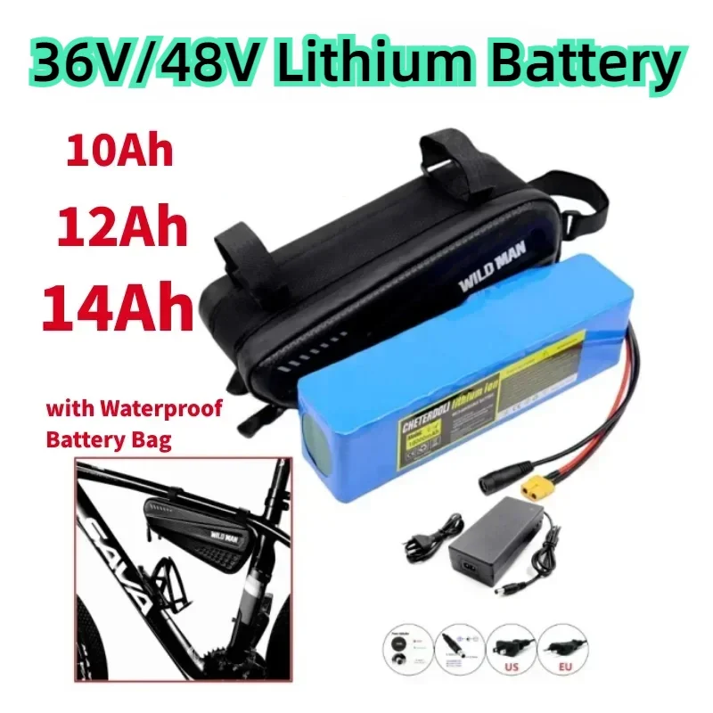 

36V 48V 10S3P 13S3P 14Ah 18650 Rechargeable Lithium Battery Pack 500W Power Bicycle Scooter Electric Vehicle with Waterproof Bag