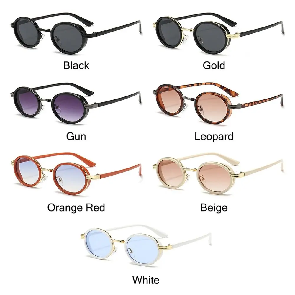 Owalne okulary przeciwsłoneczne Retro dla kobiet moda męska mała ramka okulary przeciwsłoneczne w stylu lat 90. Okulary Hip-Hop Punk na zewnątrz UV400 — zdjęcie 6