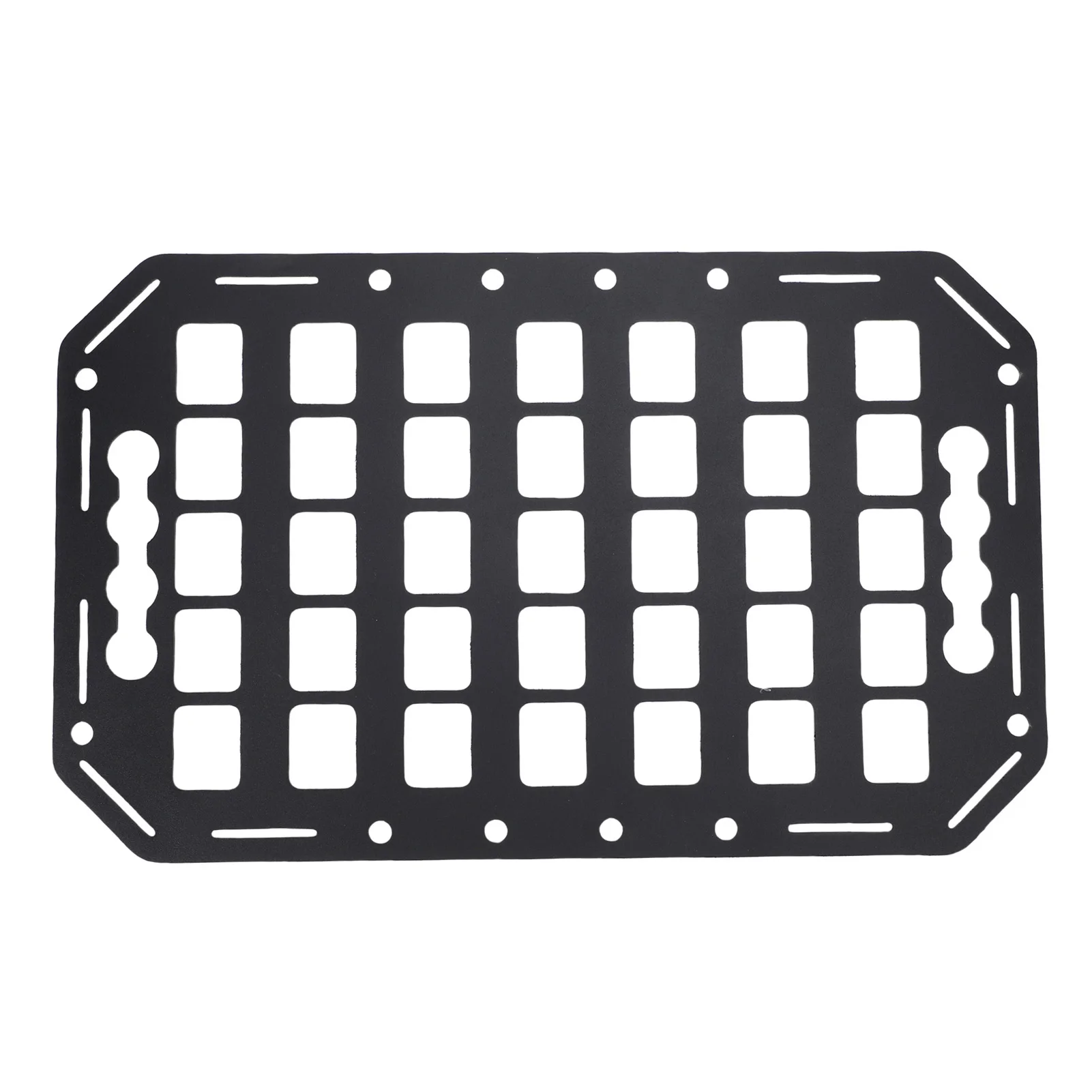 

Truck Bed Molle Panel Rack 15x9.25x0.08in Aluminum Use with L Track Tool Cargo Storage Molle Panel for Cars SUVs Pickup Van RVs