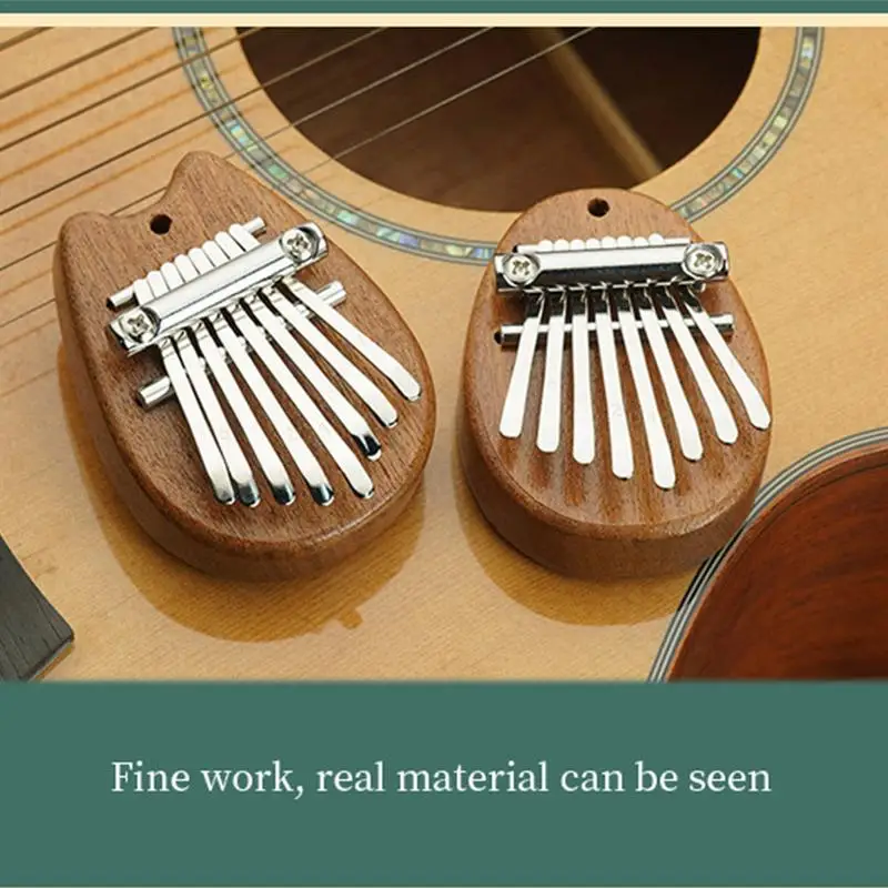 Small Kalimba Thumb Piano 8 Keys Portable Finger Piano Thumb 8 Keys Pocket Musical Piano For Beginners Solid Wood Finger Piano image 5