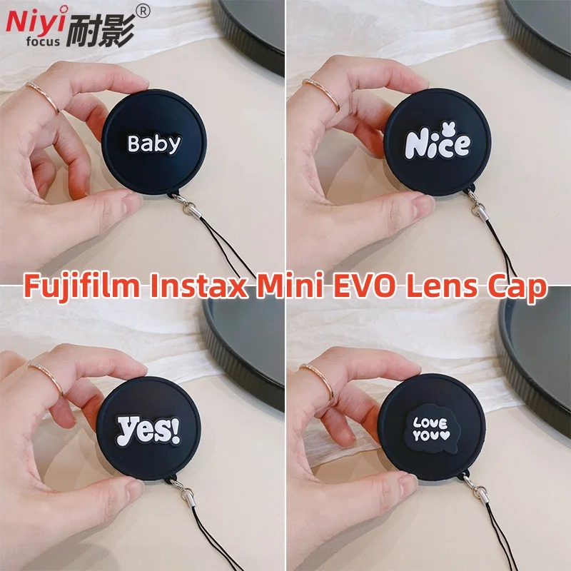 Camera Lens Cap for Fujifilm Instax MINI EVO miniEVO Camera Silicone Cover Lens Protector Cute Cartoon Front Cap