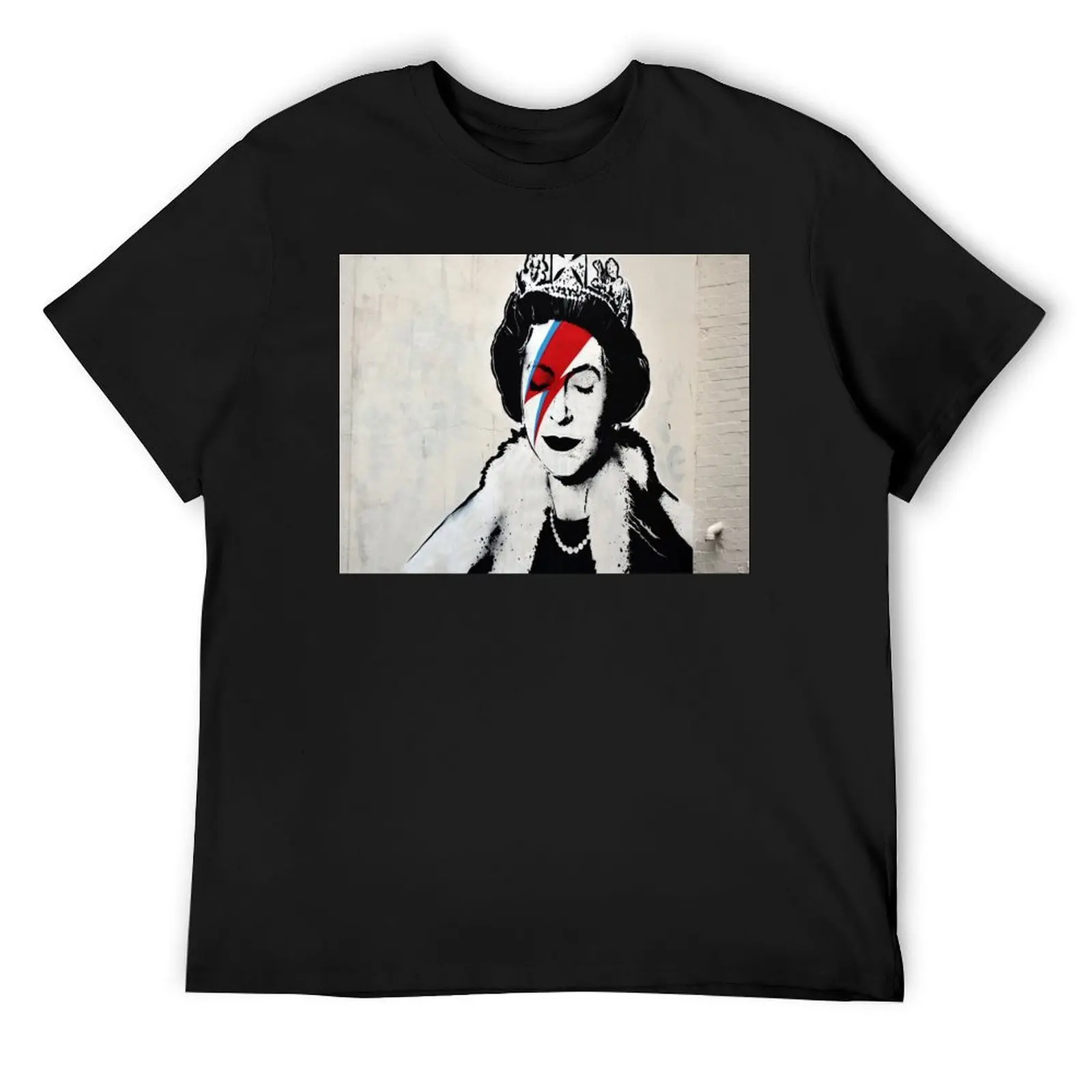 bansky street art queen elizabeth lightning bowie T-Shirt