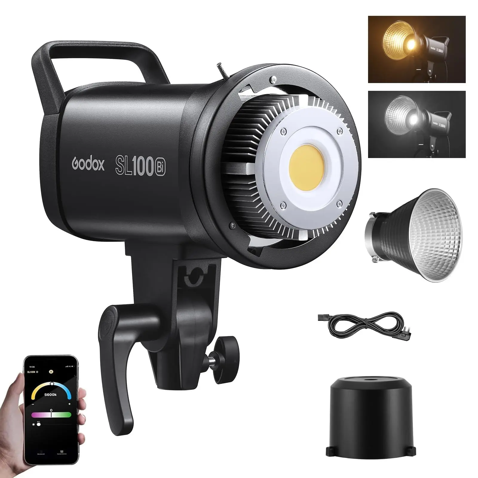 Godox SL100Bi LED Video Light Bi-Color 2800K-6500K Adjustable 100W Continuous Lighting System FX Effects for Live Interview