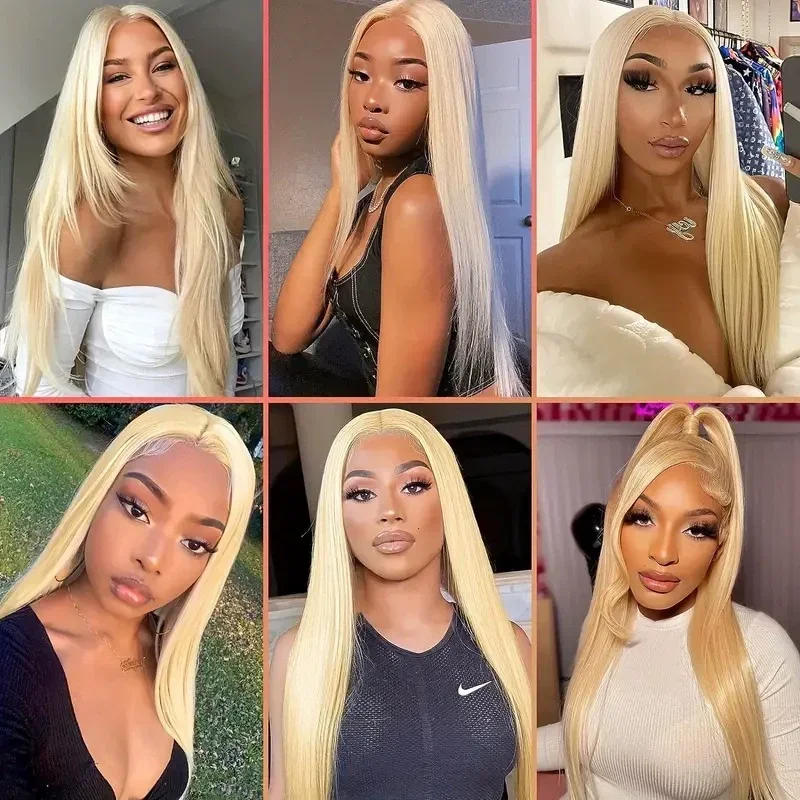 Ketebalan 180/250 13x6 HD wig rambut manusia Frontal renda transparan wig rambut manusia pirang 613 lurus Brasil 13x4 wig rambut manusia renda depan